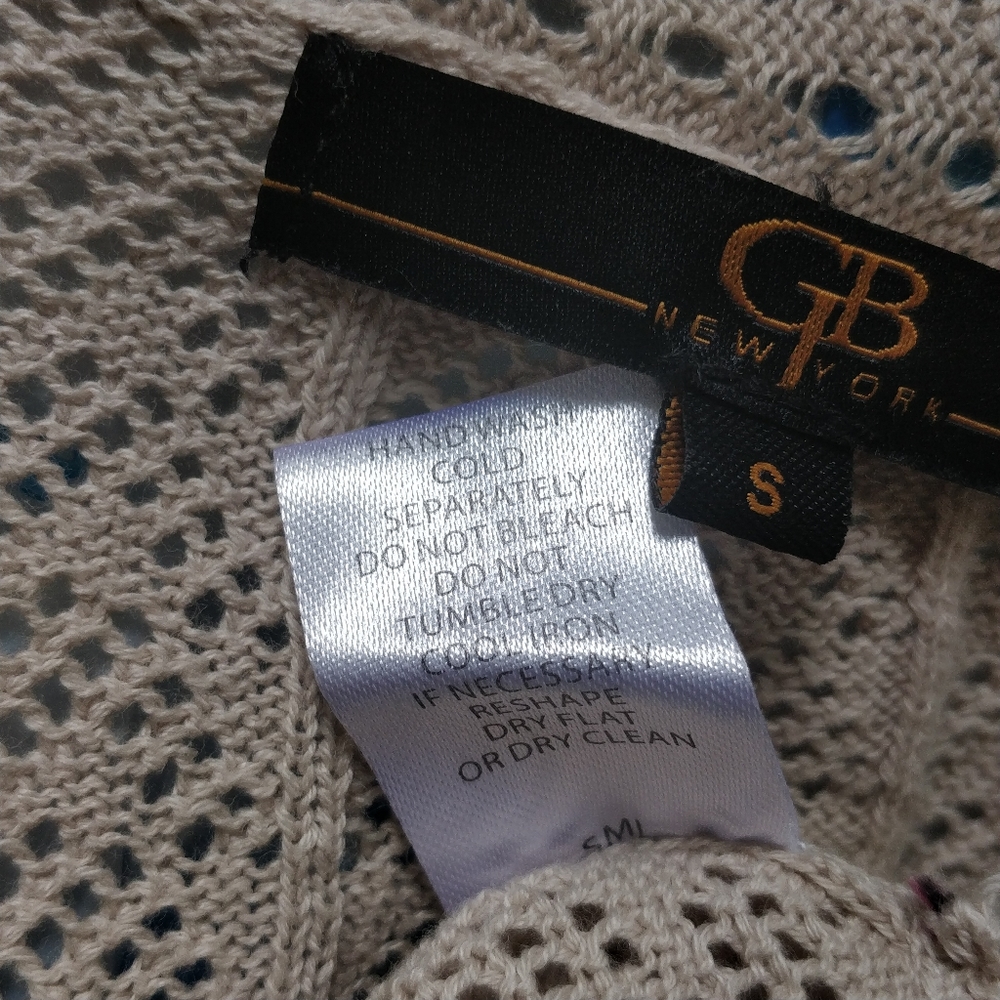 GJB New York Beige Drape Front Cardigan S - Picture 6 of 7